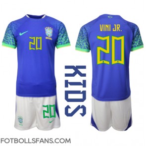 Brasilien Vinicius Junior #20 Replika Bortatröja Barn VM 2022 Kortärmad (+ Korta byxor)